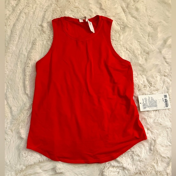 Lululemon High-Neck Running and Training Tank Top size 6 Carnation Red - Picture 2 of 5